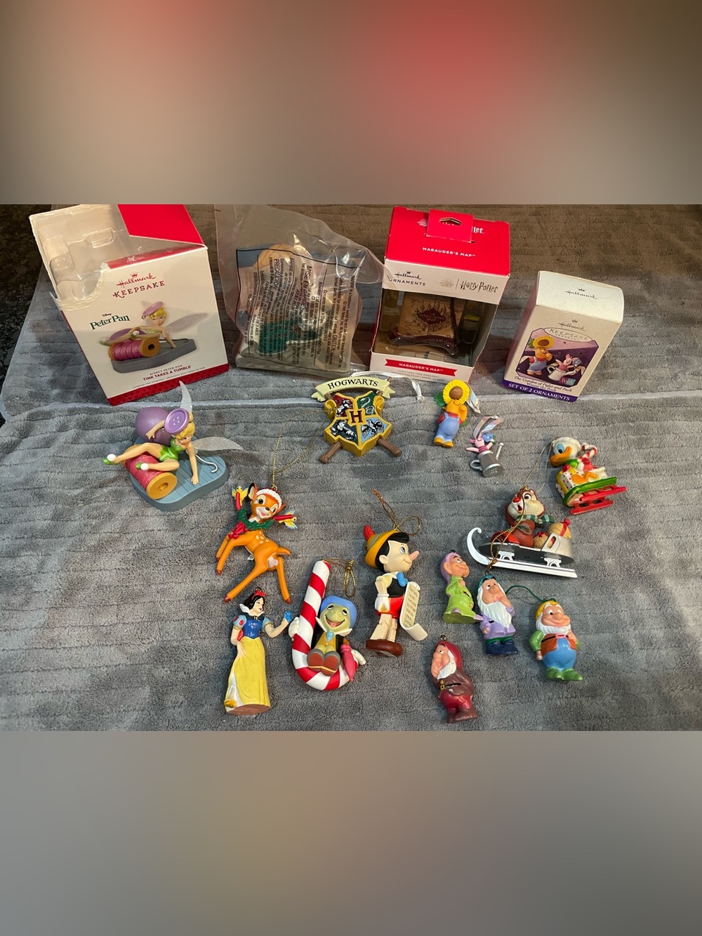 Disney Christmas Ornaments Tinker Bell Snow White Harry Potter Lot Of 15